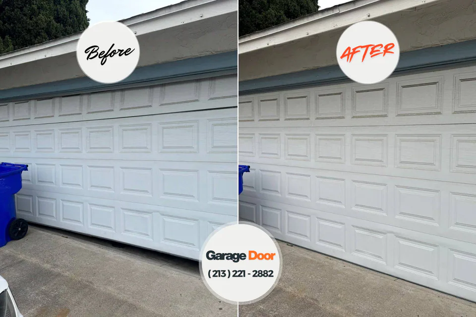 Before and after: garage door repair Corydon, IN